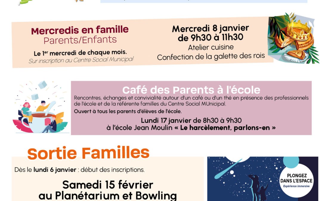 Agenda des Familles de janvier 2025